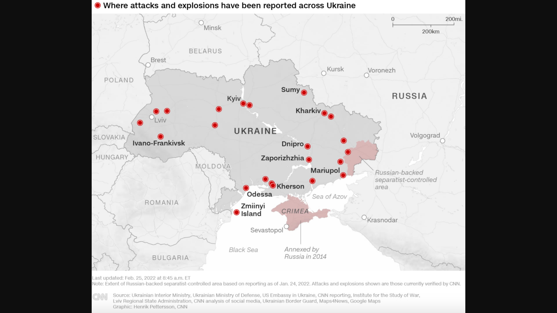 Wo sind die andauernden Konflikte in der Ukraine